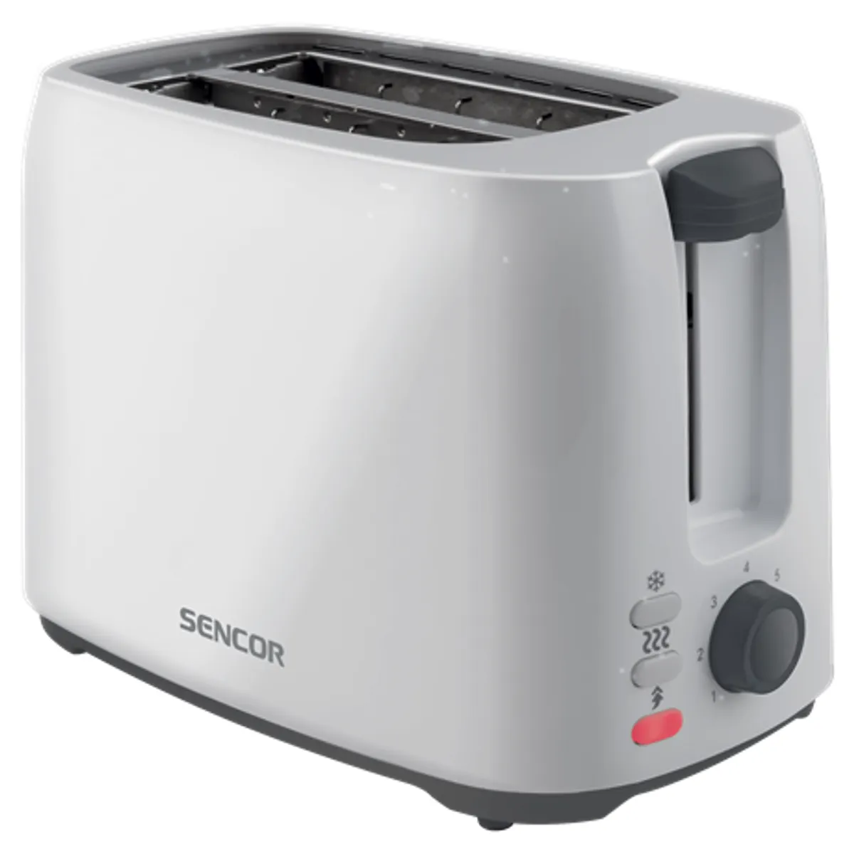 Sencor STS2606WH kenyérpirító, 2-szeletes, 750 W, időzítő 7 fokozat, melegen tartás, kiolvasztás, középre igazítás #1