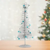 Family christmas 58622C karácsonyfadísz fém ezüst 28 x 10 cm glitteres beltéri #1