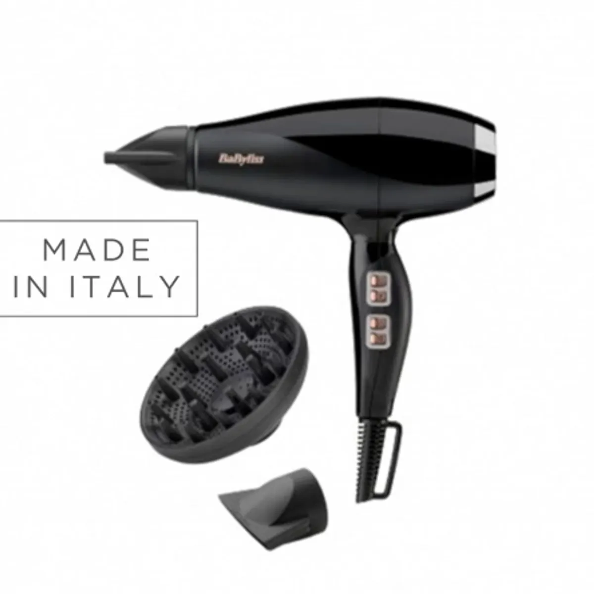 Babyliss 6716DE Air Power Pro Ionos hajszárító, AC motor, 2300W, AirGlide, ion, 2 sebesség, 3 hőmérséklet, diffúzor, 6x75mm, 6x90mm, 2,8m kábel #1