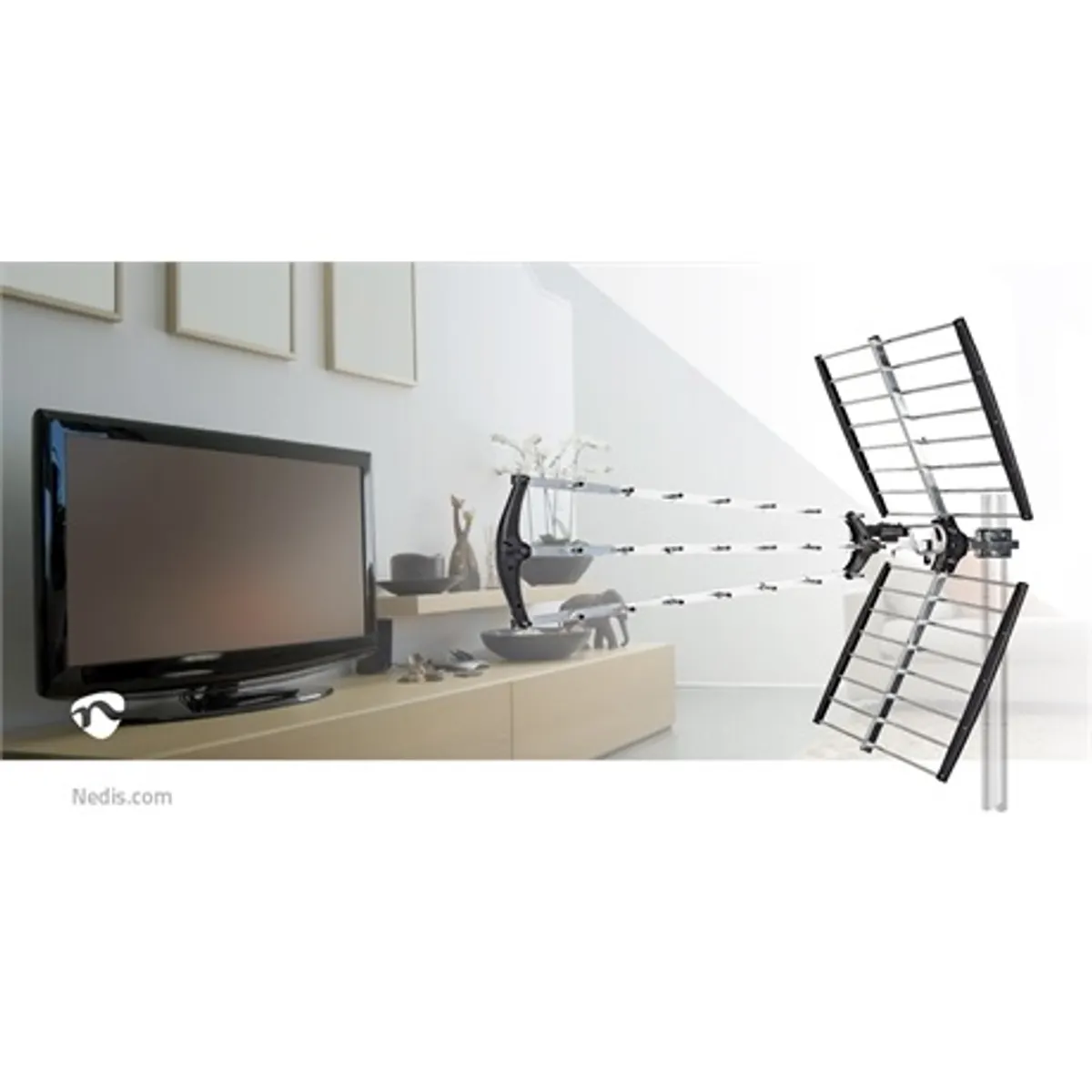 Nedis ANORU10L7ME kültéri DVB-T/T2 antenna 56 elemű 1060 mm 75 Ohm LTE700 szűrő F-csatlakozó alumínium #8