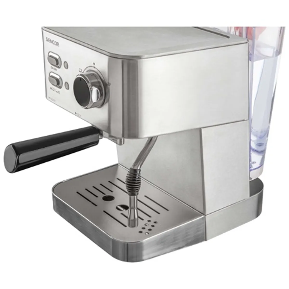 Sencor SES4010SS Espresso kávéfőző, 15 bar szivattyú, rozsdamentes acél ház, 1-2 csésze, gőz funkció, 1,5 l víztartály, fém csészetartó, cseppgyűjtő tálca #6