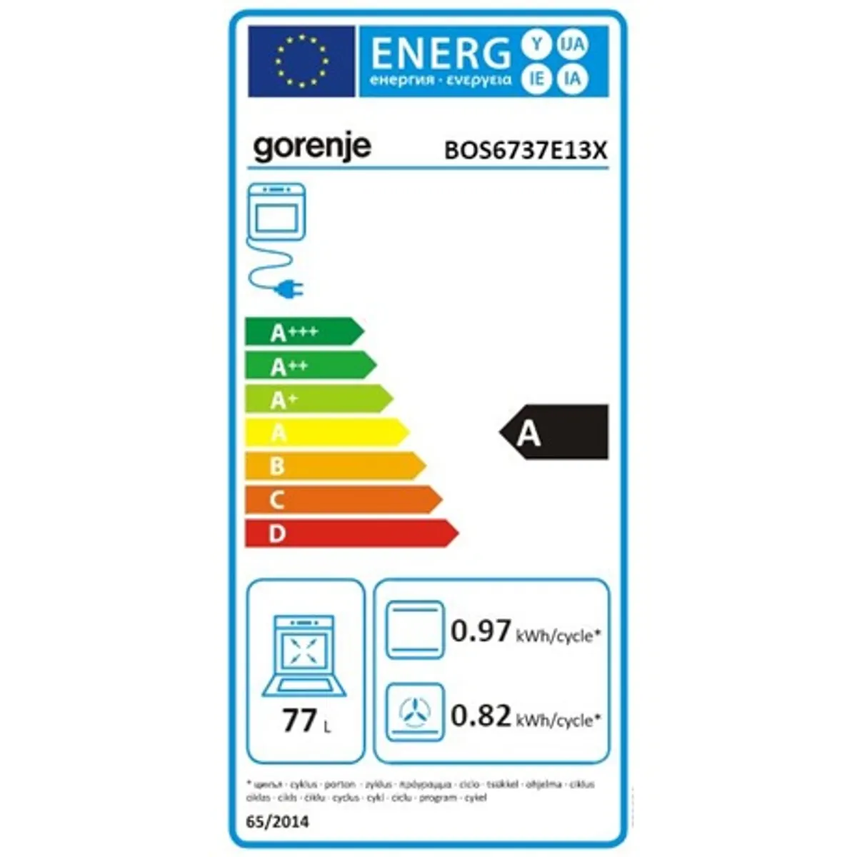 Gorenje BOS6737E13X beépíthető sütő inox energiaosztály A #8