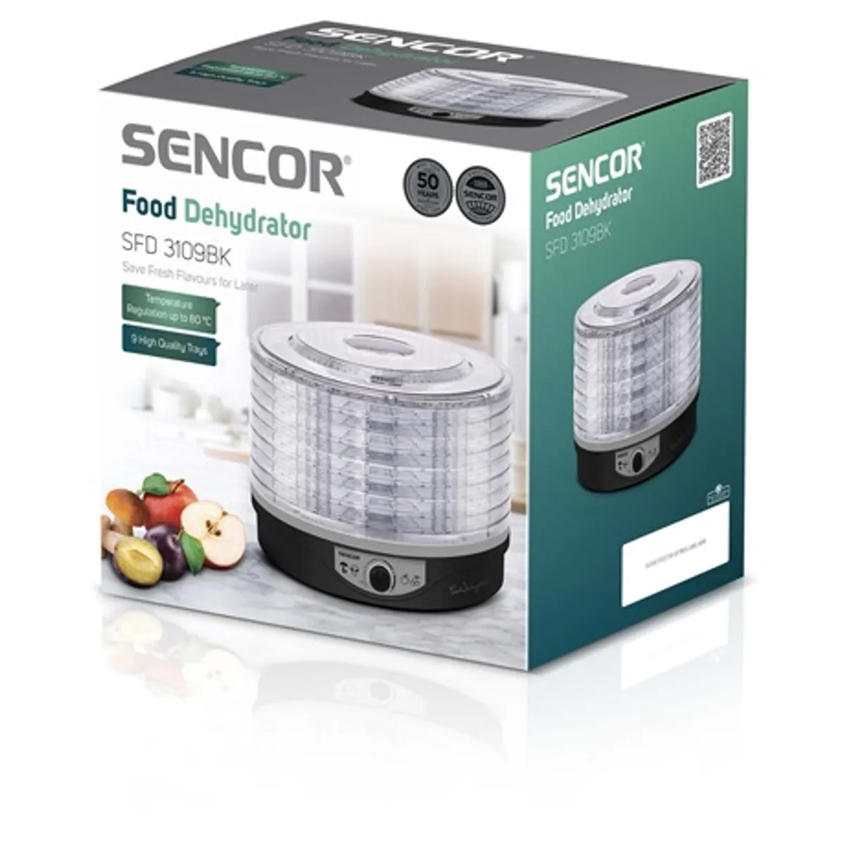 Sencor SFD 3109BK aszaló 9 szita 33 cm 250 W 30-80 C #9