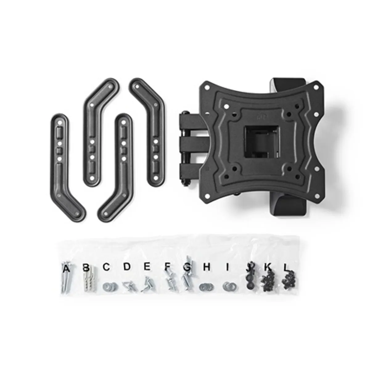 Nedis TVWM1530BK fali TV-tartó 23-55" forgatható 180 fok dönthető 20 fok VESA 100x100 200x100 200x200 300x300 400x200 400x400 30 kg fekete #4