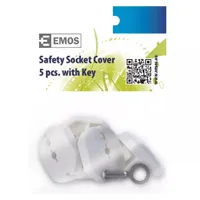 Emos A9000 biztonsági konnektorvédő fehér 5 db és kulcs #1