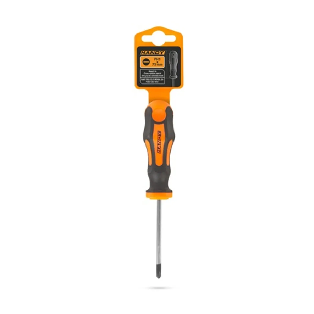 Handy 10523 csavarhúzó PH1 75 mm króm-vanádium szár akasztóval csúszásmentes fogantyú #3