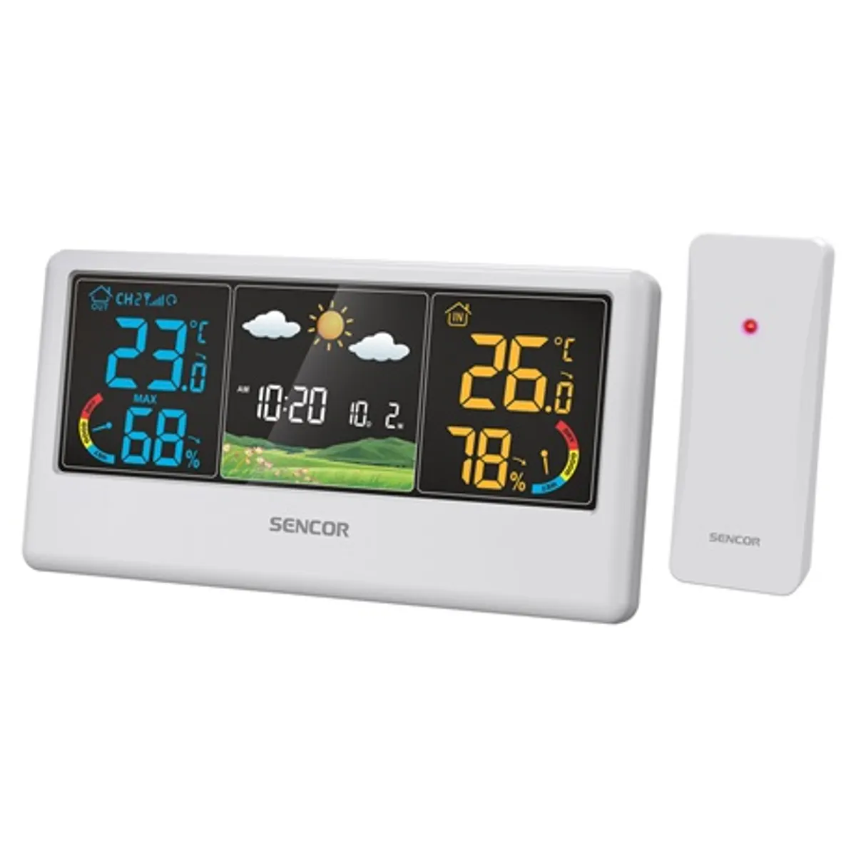 Sencor SWS 4100 W időjárás állomás belső és külső hőmérséklet és páratartalom 433 MHz 80 m #1
