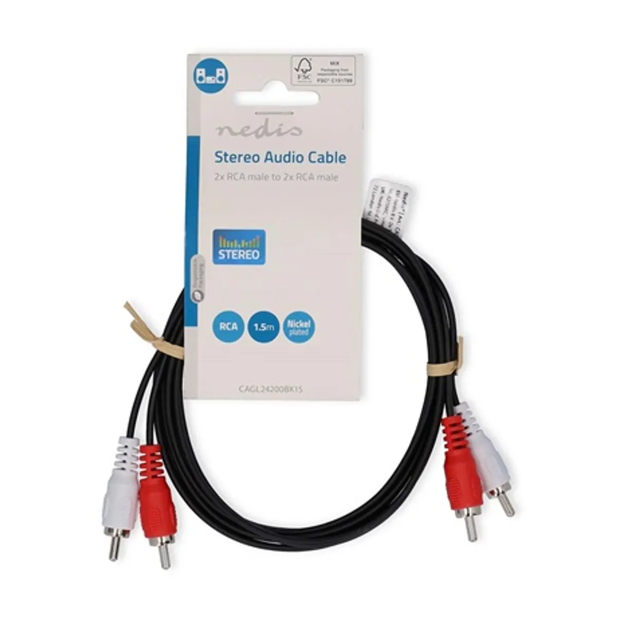 Nedis CAGL24200BK15 sztereo audio kábel 2 x RCA dugó 1,5 m #3