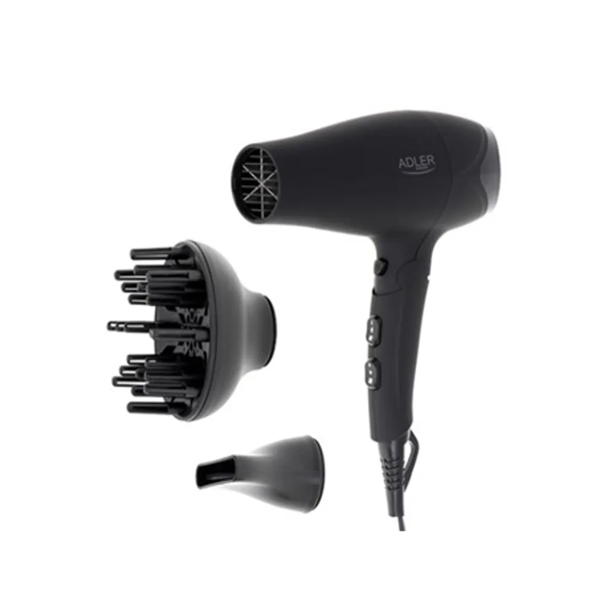 Adler AD2267 hajszárító 2100W 2 fokozat 3 hőmérséklet behajtható markolat diffúzor levegő szűkítő akasztófogantyú hideg levegő gomb 1.72 m #1