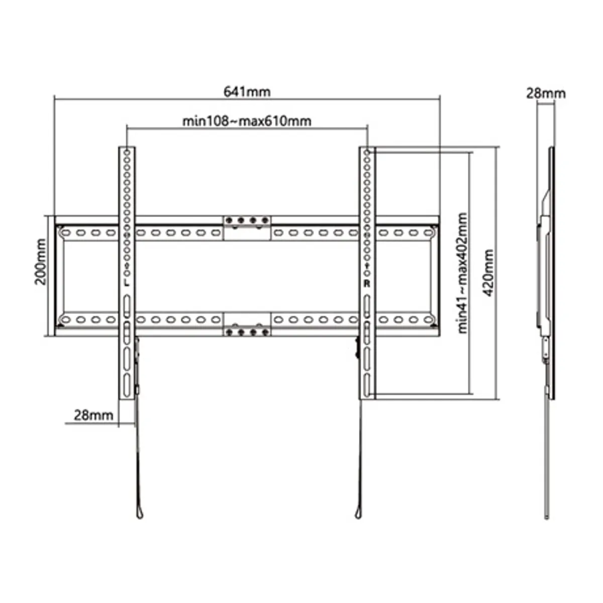 Stell SHO 5210 fali konzol fix 37-80" 75 kg VESA 200x100-600x400 fekete #6