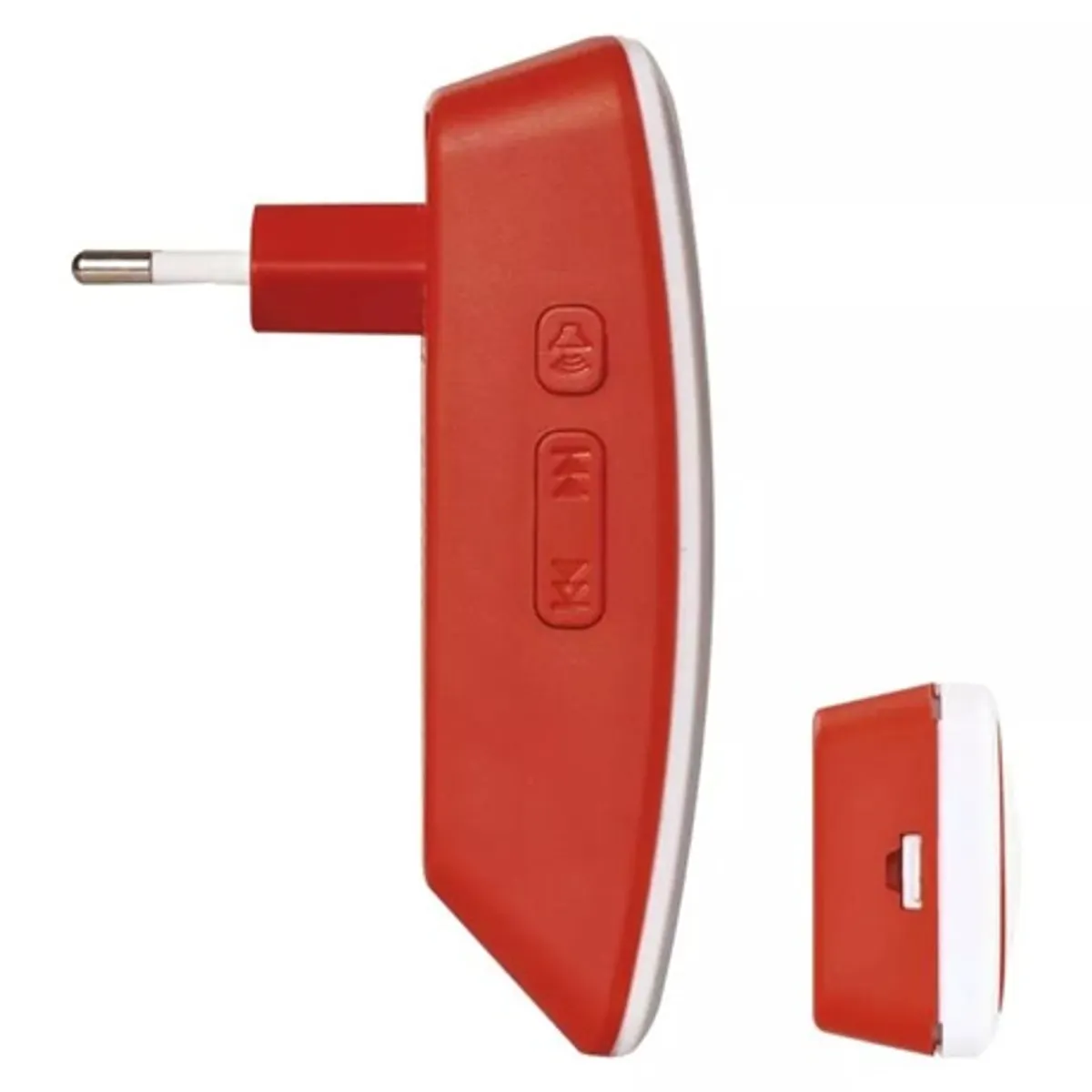 Emos P5750 Vezeték nélküli csengő 230V AC, 433 MHz, 110 dB, 10 dallam, IP44, automatikus párosítás, piros #2
