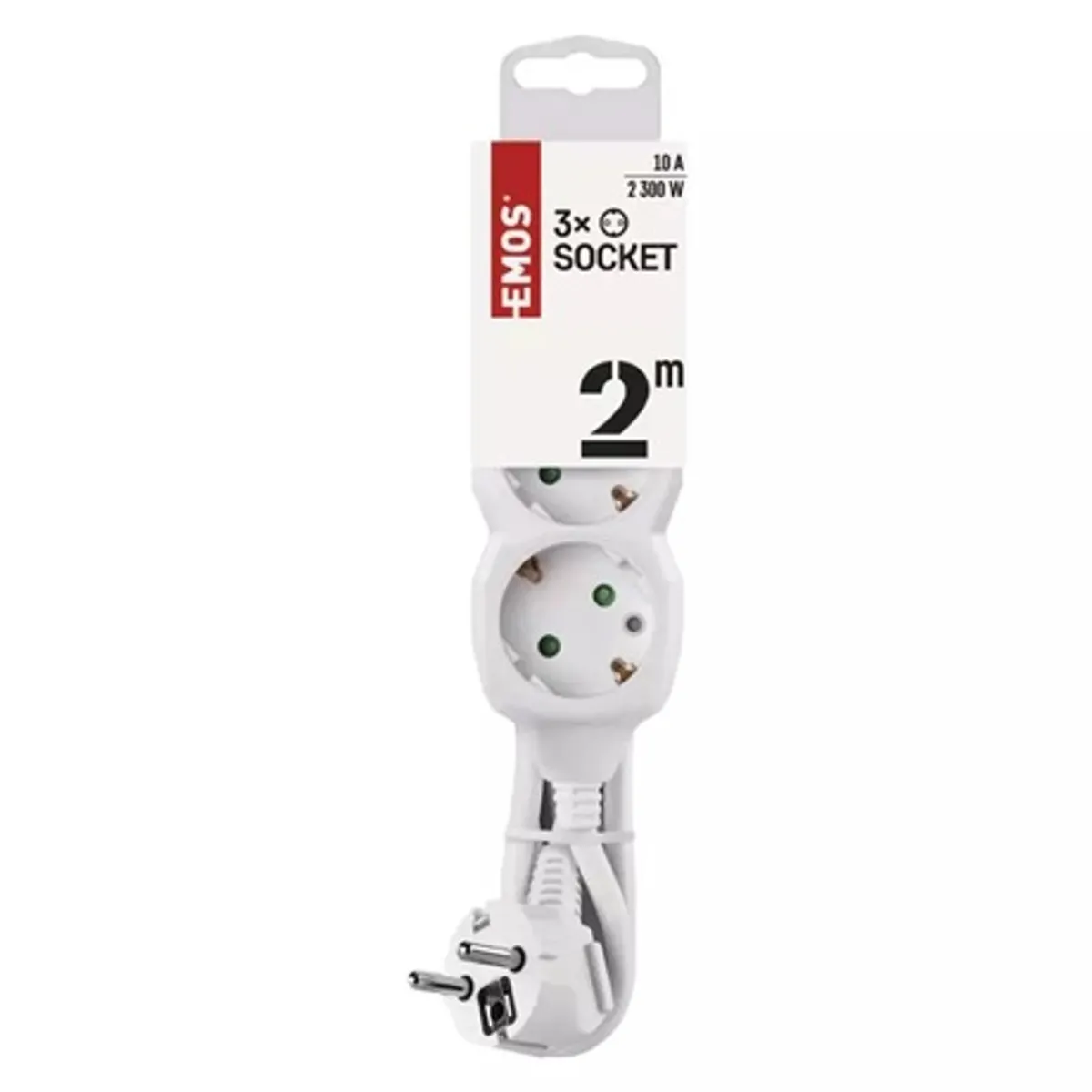 Emos P0322 hálózati elosztó 3 aljzat 2 m fehér 1 mm2 Schuko #2