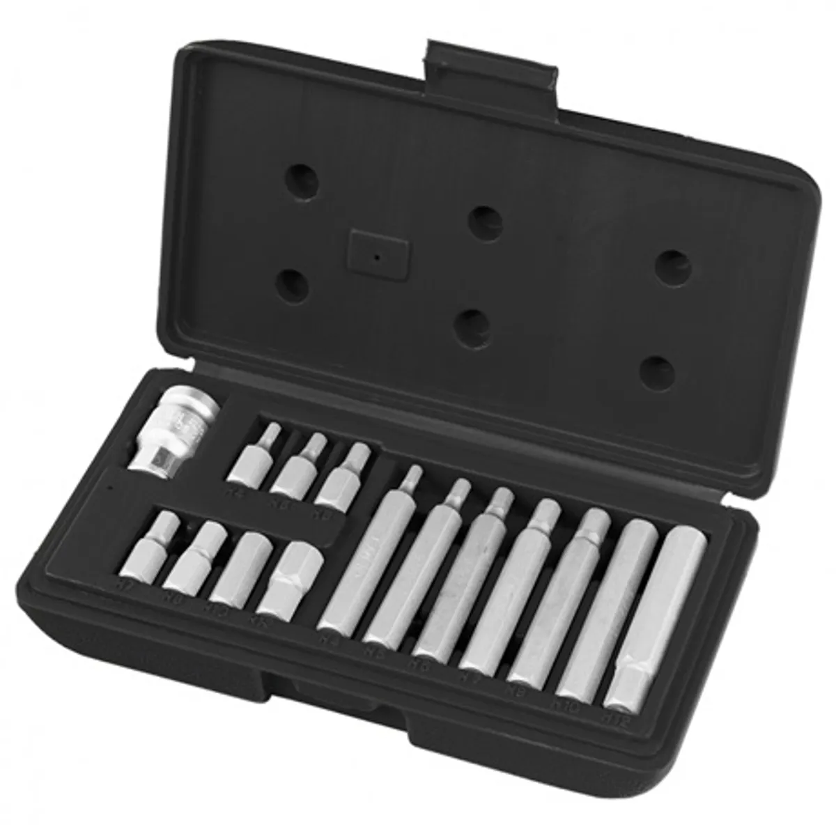 Mtx 113139 bitfej készlet 15 db fél hüvelykes befogó 10 mm hatlapfejű 30 mm és 75 mm CrV acél #4