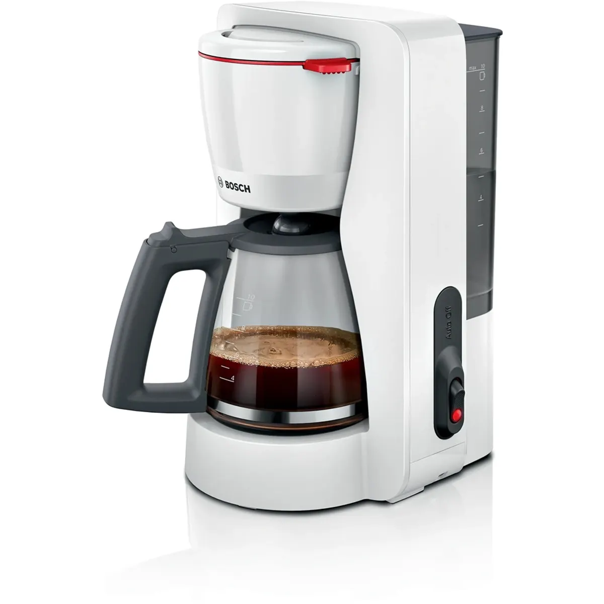 Bosch TKA2M111 filteres kávéfőző fehér 1,4 l 1200 W dripStop automatikus kikapcsolás 40 perc kihajtható szűrőtartó aromavédő üvegkanna #1