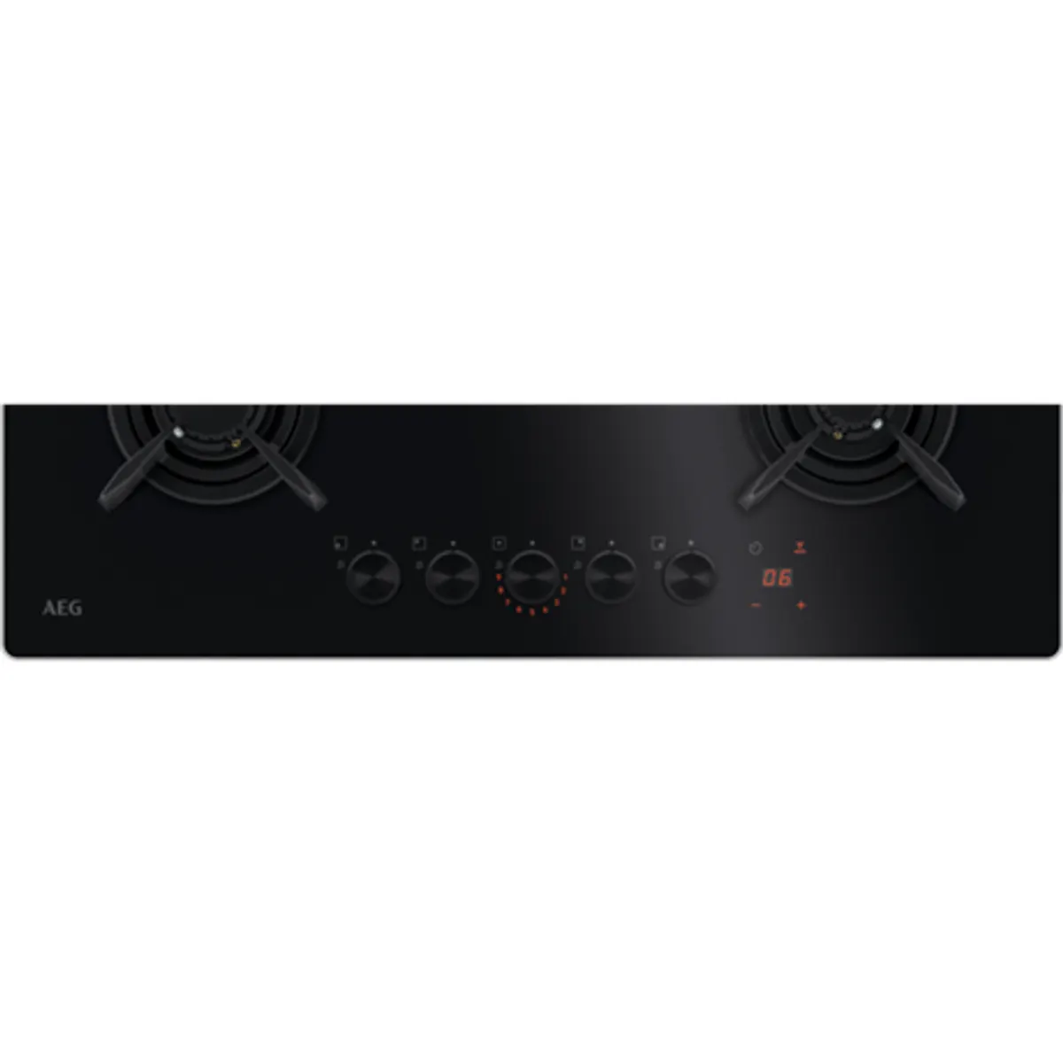 AEG HKB75453NB gázfőzőlap üveglapos fekete 74 cm 4 égő 5 kovácsoltvas edénytartó 9 lépéses gombos vezérlés StopGo 220-240V #6