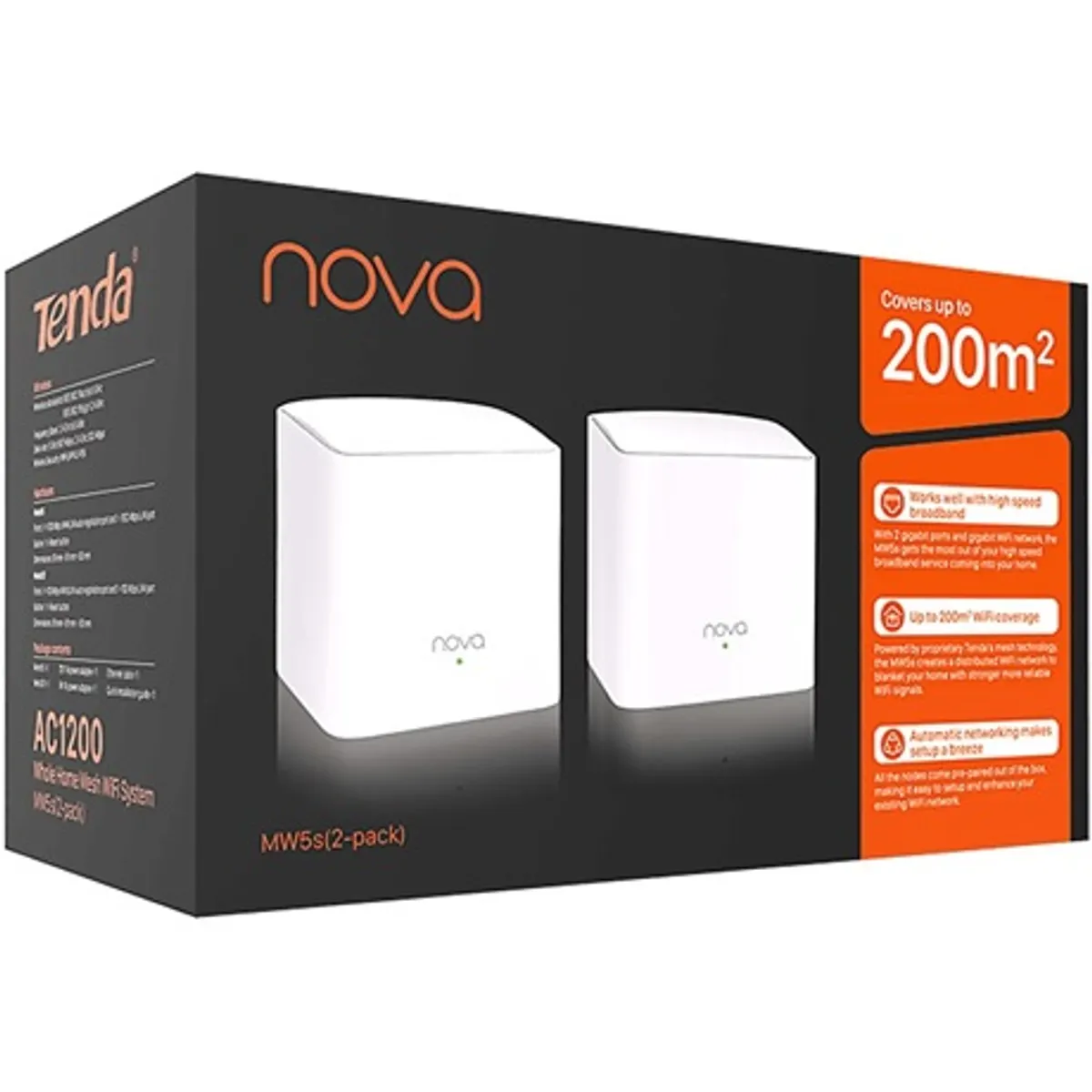Tenda MW5S-2PACK Mesh WiFi AC1200 MU-MIMO beépített antennák 2x RJ-45 1 Gbps #3