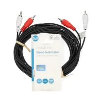 Nedis CAGL24200BK50 sztereo audio kábel, 2 X RCA dugó, hossz 5m, fekete #3