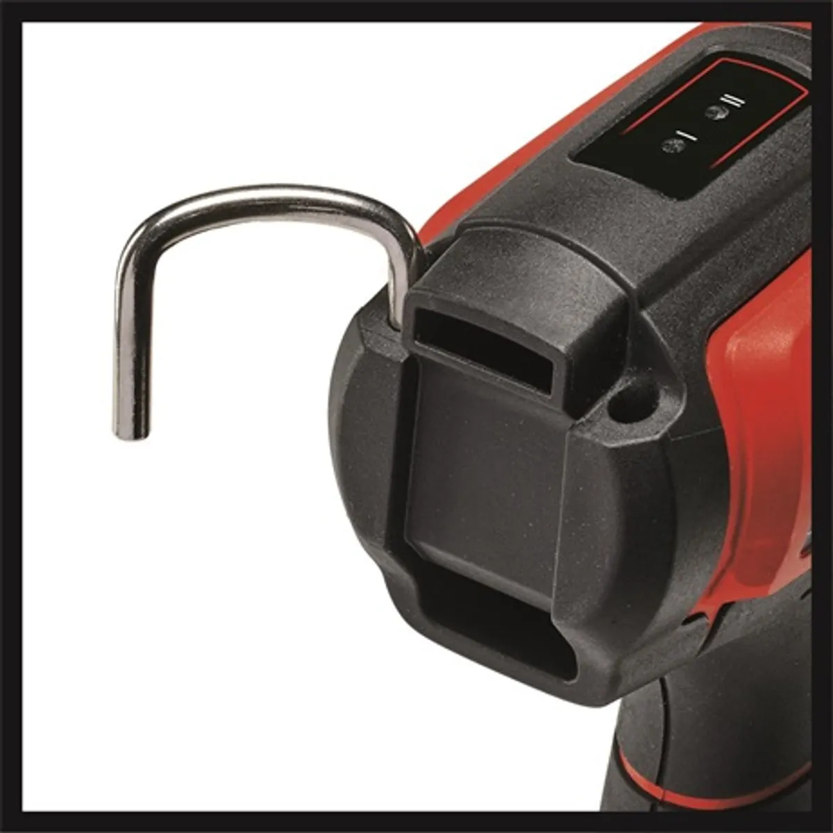 Einhell TE-HA 18 LI - SOLO Akkus hőlégfúvó 2 fokozat LED kijelző túlmelegedés védelem fúvóka-ledobó kihajtható fémkampó Softgrip #5