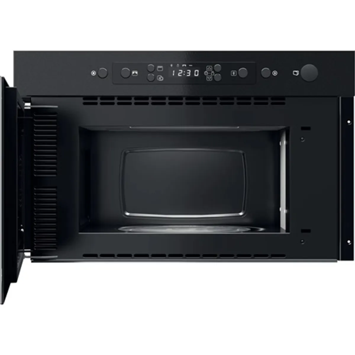 Whirlpool MBNA920B beépíthető mikrohullámú sütő fekete 22L 750W gombnyitás oldalajtó üvegajtó digitális kijelző jet start jet defrost gyermekzár #3