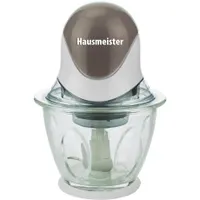 Hausmeister HM5506 aprító gép 0,6 L átlátszó üveg edény rozsdamentes kés csúszásmentes gumi talpak biztonsági zár 230V 50Hz 300W #1