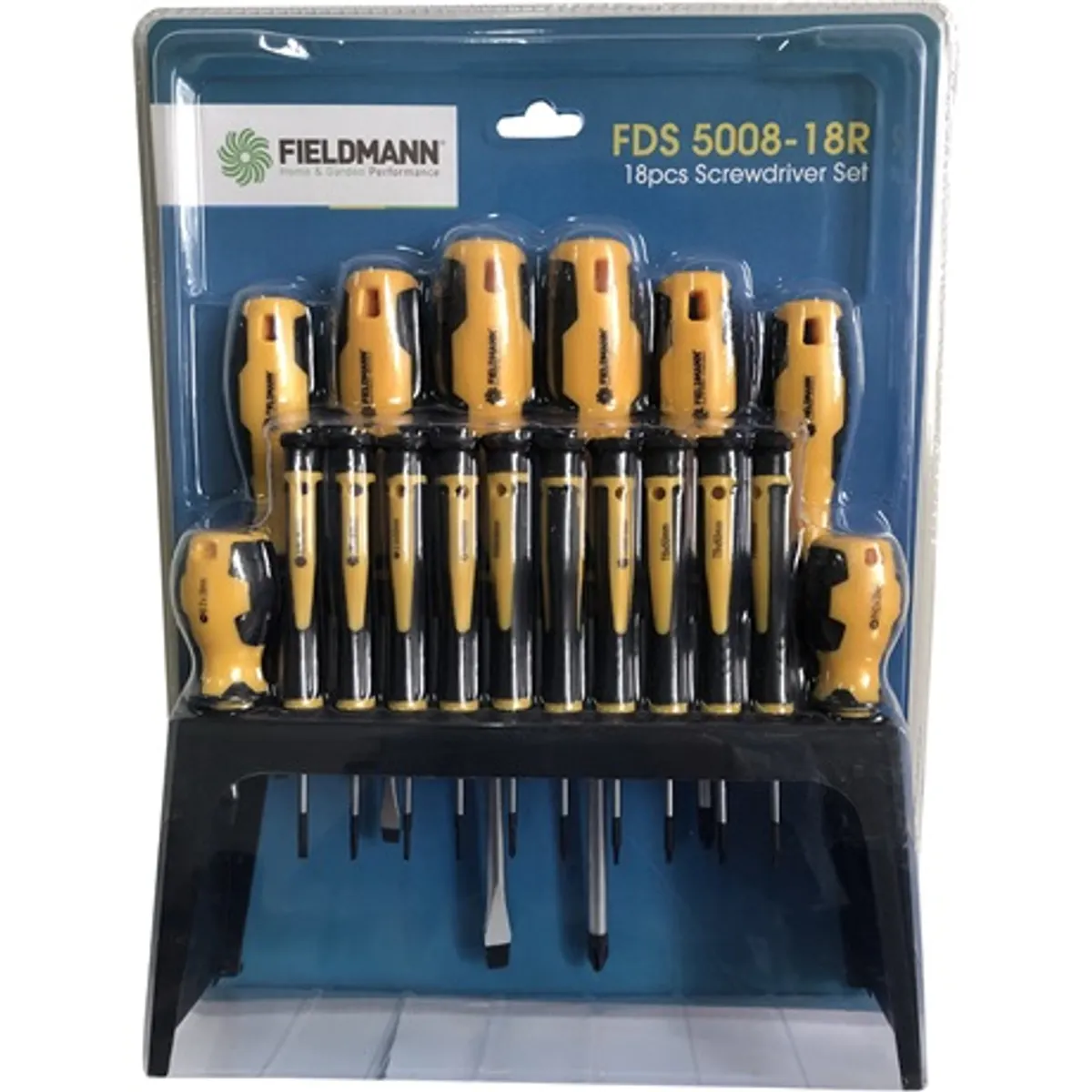 FIELDMANN FDS 5008-18R csavarhúzó készlet 18 részes Philips hasított forgó fogantyúval CR-V acélból korrózióvédett felület ABS markolat ergonikus #2