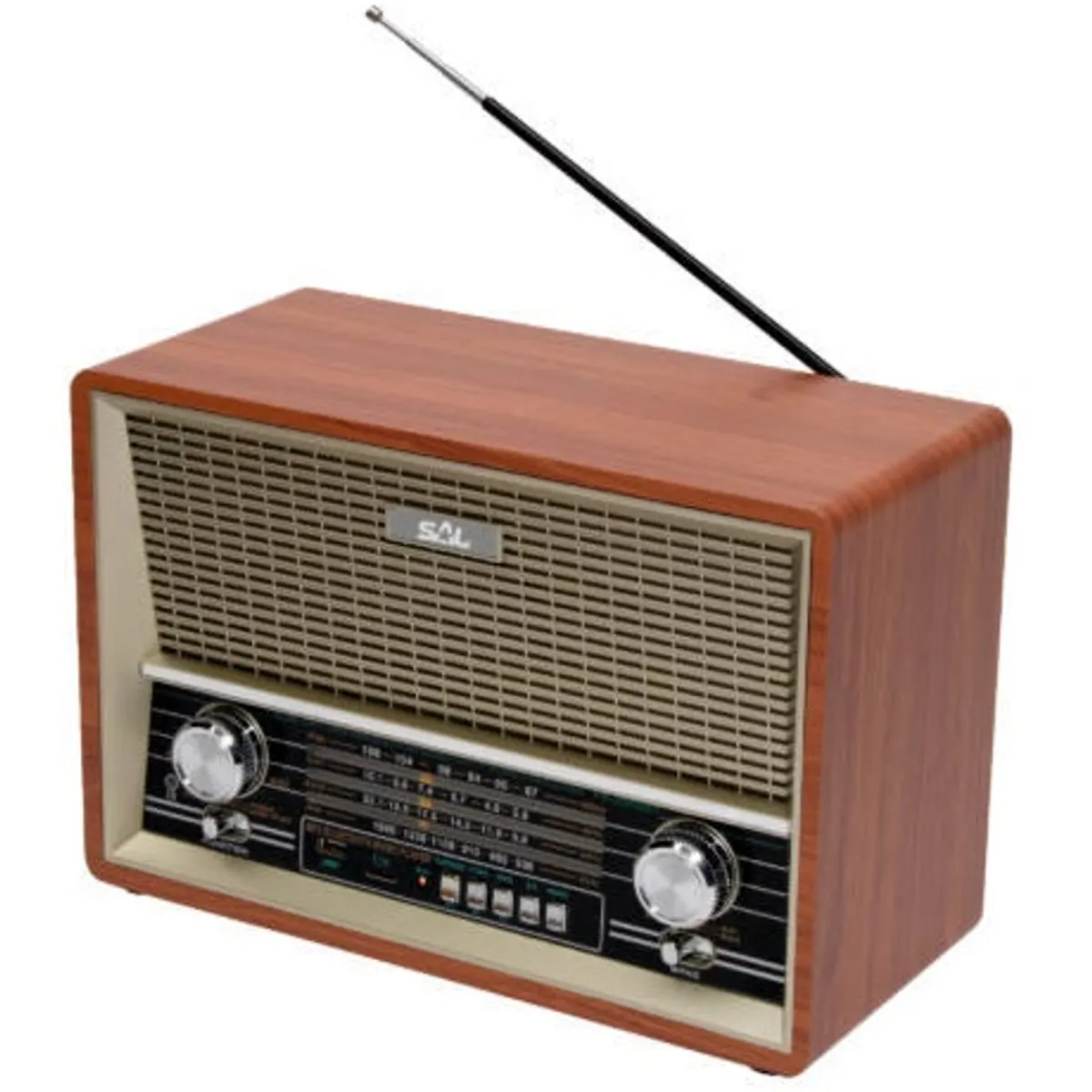 Sal RRT 4B retro asztali Bluetooth USB SD MP3 AM FM SW AUX 3,5 mm fejhallgató csatlakozó két hangszóró #1