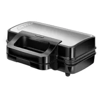 MPM MOP-43M 3in1 szendvicssütő rozsdamentes acél ház cserélhető sütőlapok 2 gofri grill funkció tapadásmentes bevonat függőleges tárolás #1