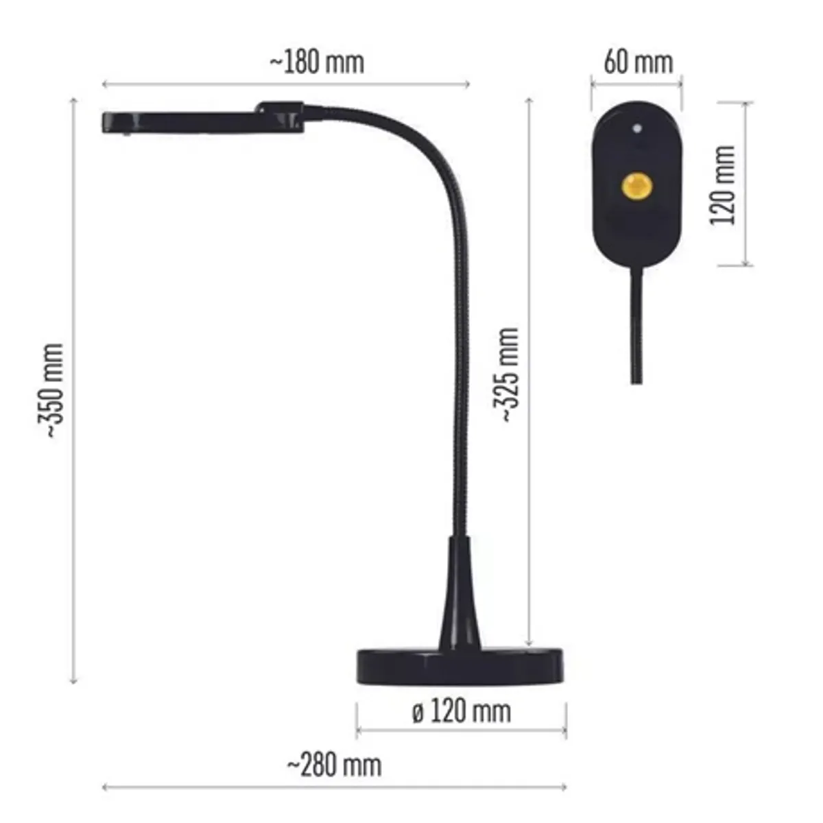 Emos Z7523B LED asztali lámpa fekete 360 lm hideg fehér rugalmas kar #8