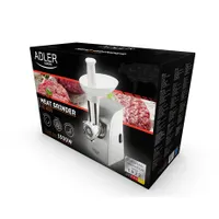 Adler AD4808 húsdaráló 1500W előre-hátra kolbász töltő húskinyomó 3 fémtárcsa finom közepes durva #7