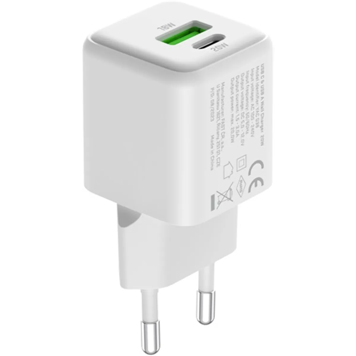 Yenkee YAC G38 Volt GaN töltő 20W USB-C és USB-A fehér #6