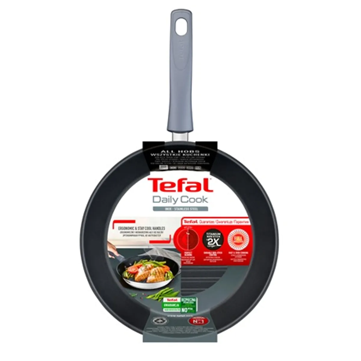 Tefal G7314055 Daily Cook grill serpenyő 26 cm rozsdamentes acél TITANIUM 2X Thermo-Spot indukciós #4