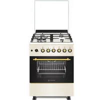 Novacook F6TS40E6 Retro Kombinált tűzhely felül gáz alul elektromos sütő 600x600 56 l 3 gázrózsák 1 wok égőfej #1