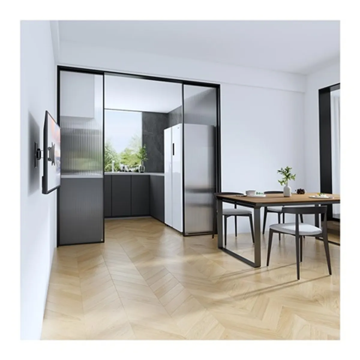 Stell SHO 4500 fali konzol dönthető 13-27" vesa 75x75 100x100 forgás 15 dőlés 10 fekete #6