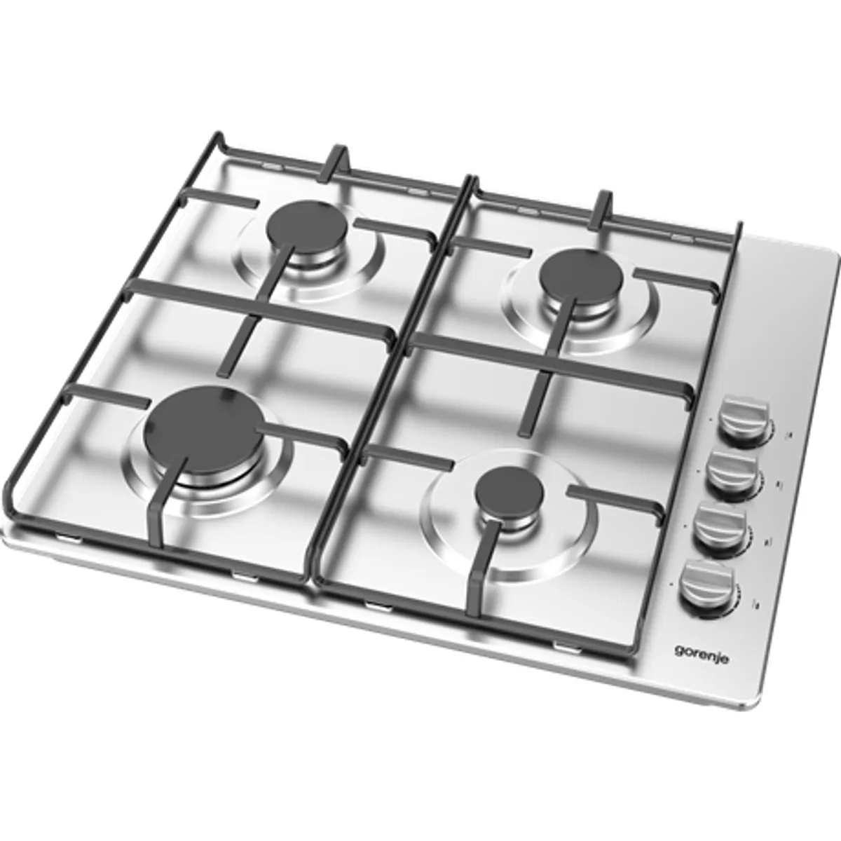 Gorenje G640XHS gázfőzőlap 4 égőfej egykezes szikragyújtás zománcozott edénytartó rács kezelőszervek elöl égésbiztosító #2