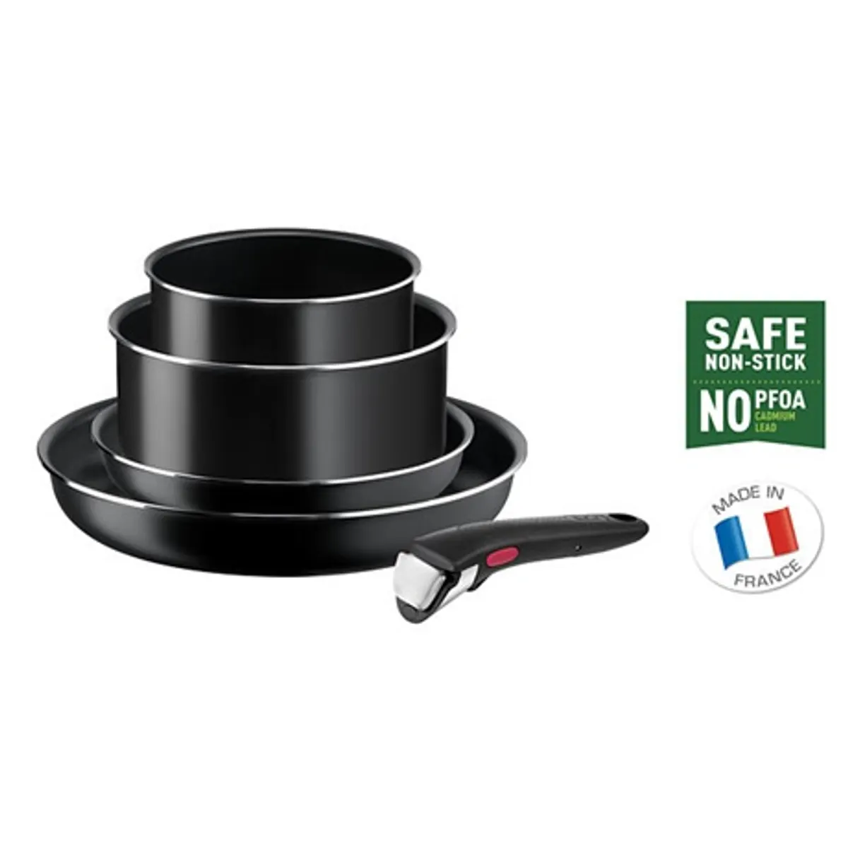 Tefal L1539543 Ingenio easy cook clean 5 részes edénykészlet leváltható fogantyúval 16 cm, 20 cm, 22 cm, 28 cm #1