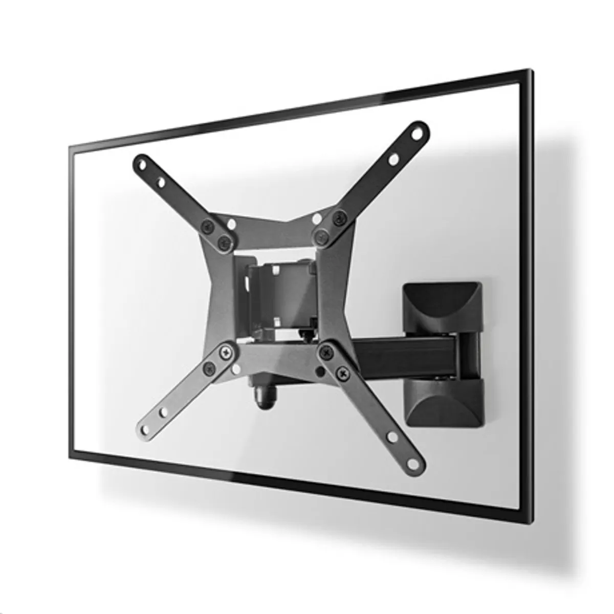 Nedis TVWM31BK dönthető fali TV-tartó 10-32" 30 kg, VESA 75x75 100x100 200x100 200x200, forgatható 0-180°, dőlésszög 15°, faltávolság 68-370 mm #1