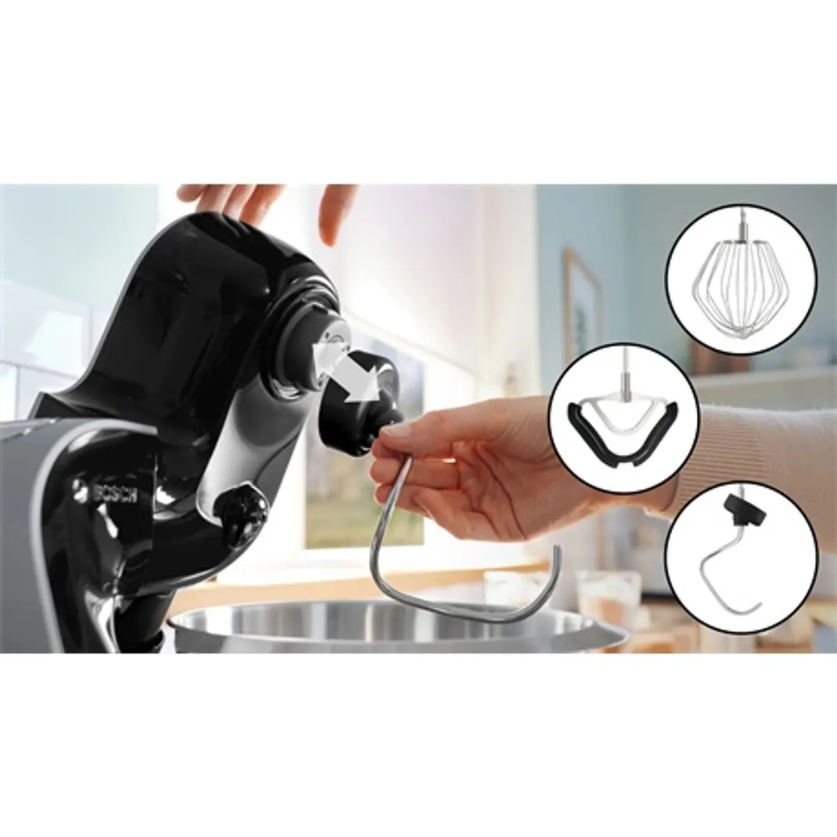Bosch MUM5XC4E Konyhai robotgép 1000W 3,9 l nemesacél tál beépített mérleg 7 fokozat 3D bolygómozgás fekete #5