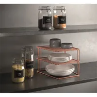 Metaltex MX362402 Palio két emeletes sarok tányértartó réz polytherm bevonat rozsdamentes portaszító 25 x 25 x 19 cm #2