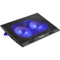 Yenkee YSN 120 Notebook hűtő 17"-os, 140 mm ventilátor, 1000 rpm, 10 dBA, kék LED, 2x USB 2.0, 5 V DC, 0,38 A, 380x260x24 mm