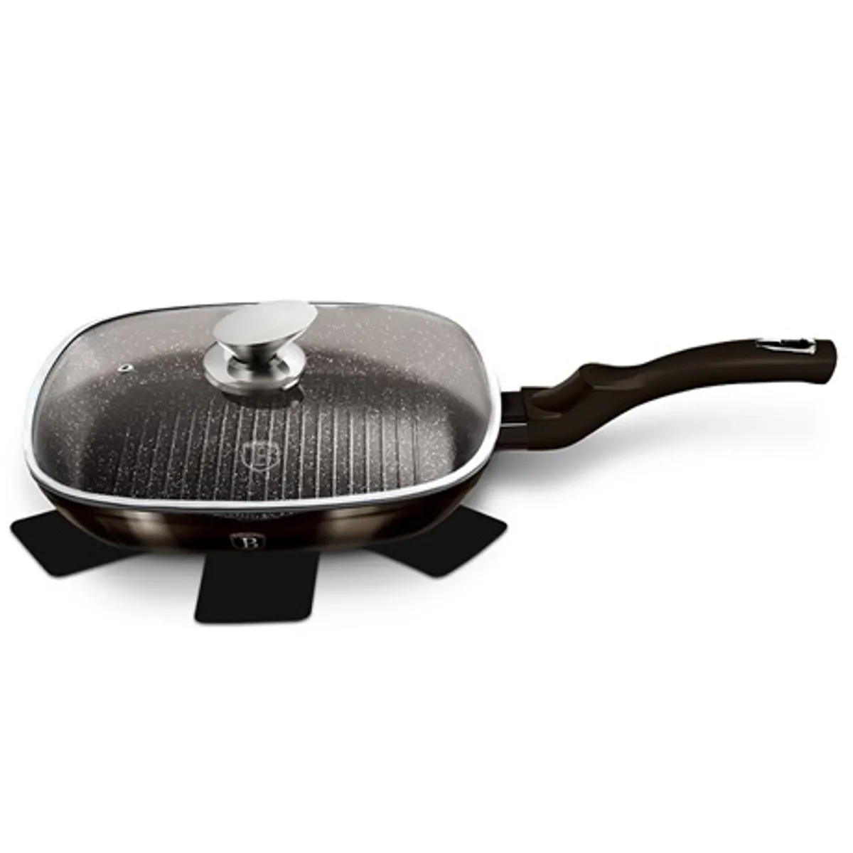 Berlinger Haus BH-6612 grill serpenyő fedővel 28 cm, indukciós kompatibilis, tapadásmentes, PFOA-mentes, sütőben használható #1