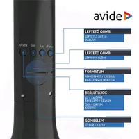 Avide ABLDL-CALENDAR-5W fekete led asztali lámpa naptárral óra ébresztő hőmérséklet kijelzés akkumulátor #8