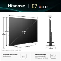 Hisense 43E7Q E7Q QLED 4K HDR Dolby Vision Atmos AI 4K Upscaler AI Smooth Motion VRR ALLM Játék mód VIDAA #2