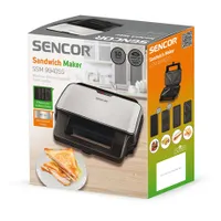 Sencor SSM 9940SS szendvicssütő 4 az 1-ben cserélhető sütőlapok tapadásmentes felület 900 watt led jelzőfény #9
