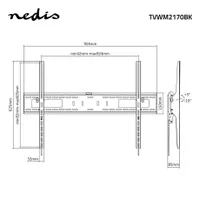 Nedis TVWM2170BK fali TV-tartókonzol 60-100" VESA 200x200-900x600 teherbírás 75 kg dönthető 15° #4