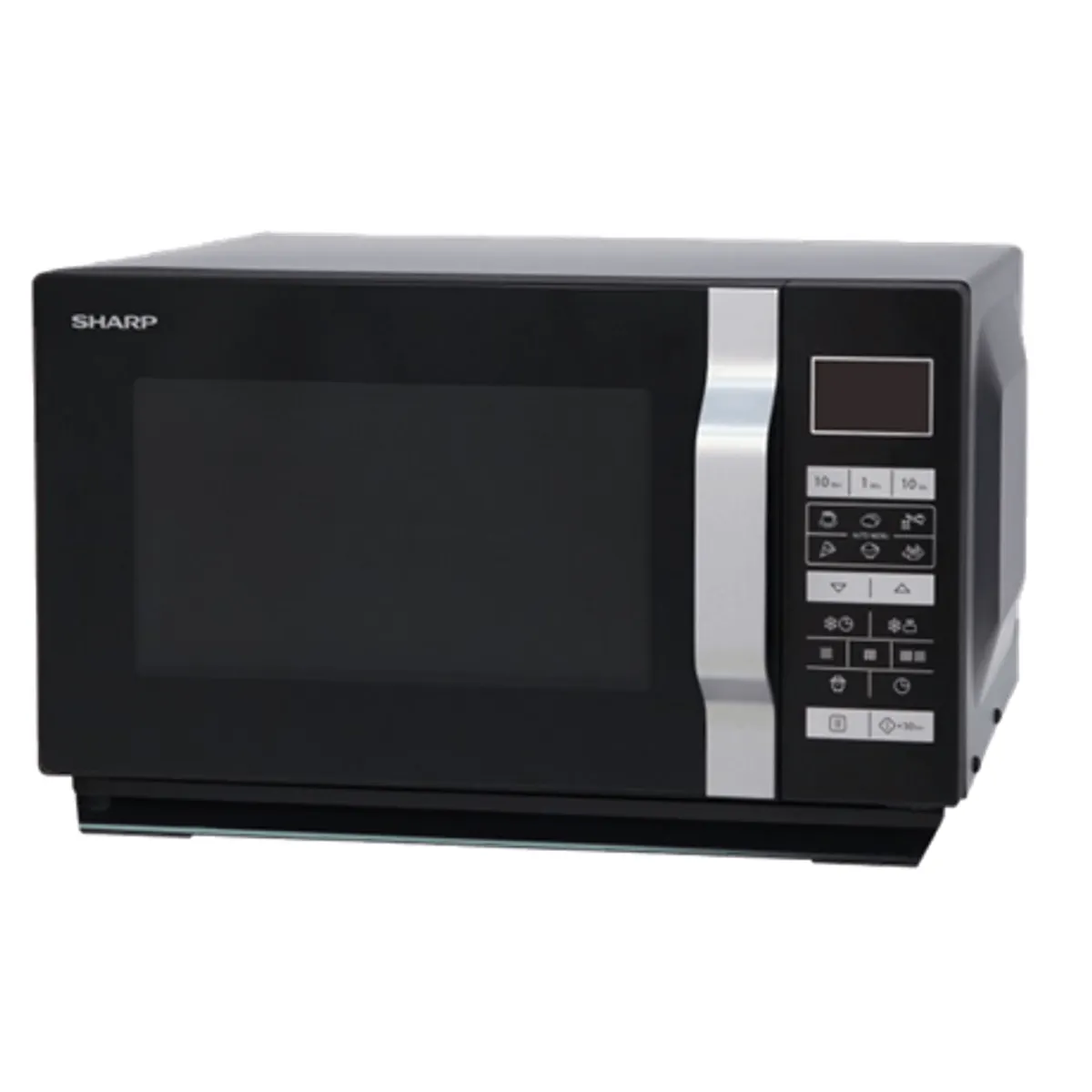 Sharp R760BK grillezős mikrohullámú sütő 23 l 900 W 1000 W grill dupla grill kvarc infravörös digitális kijelzés érintő gomb gyerekzár fekete #1
