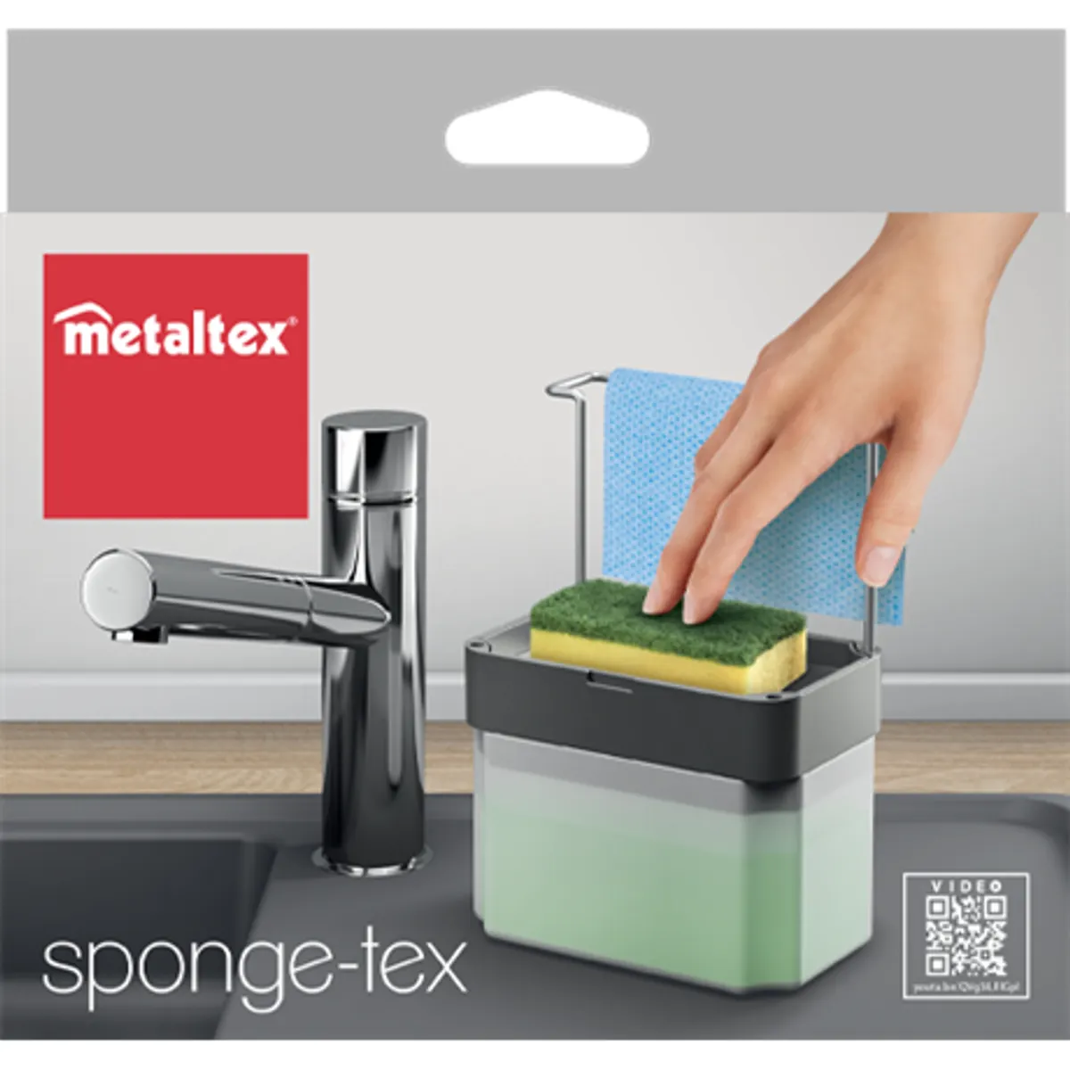 Metaltex MX297529 Folyékony szappan adagoló Állítható konyharuha tartó Csúszásgátló alj Tartály szint ellenőrzése #4