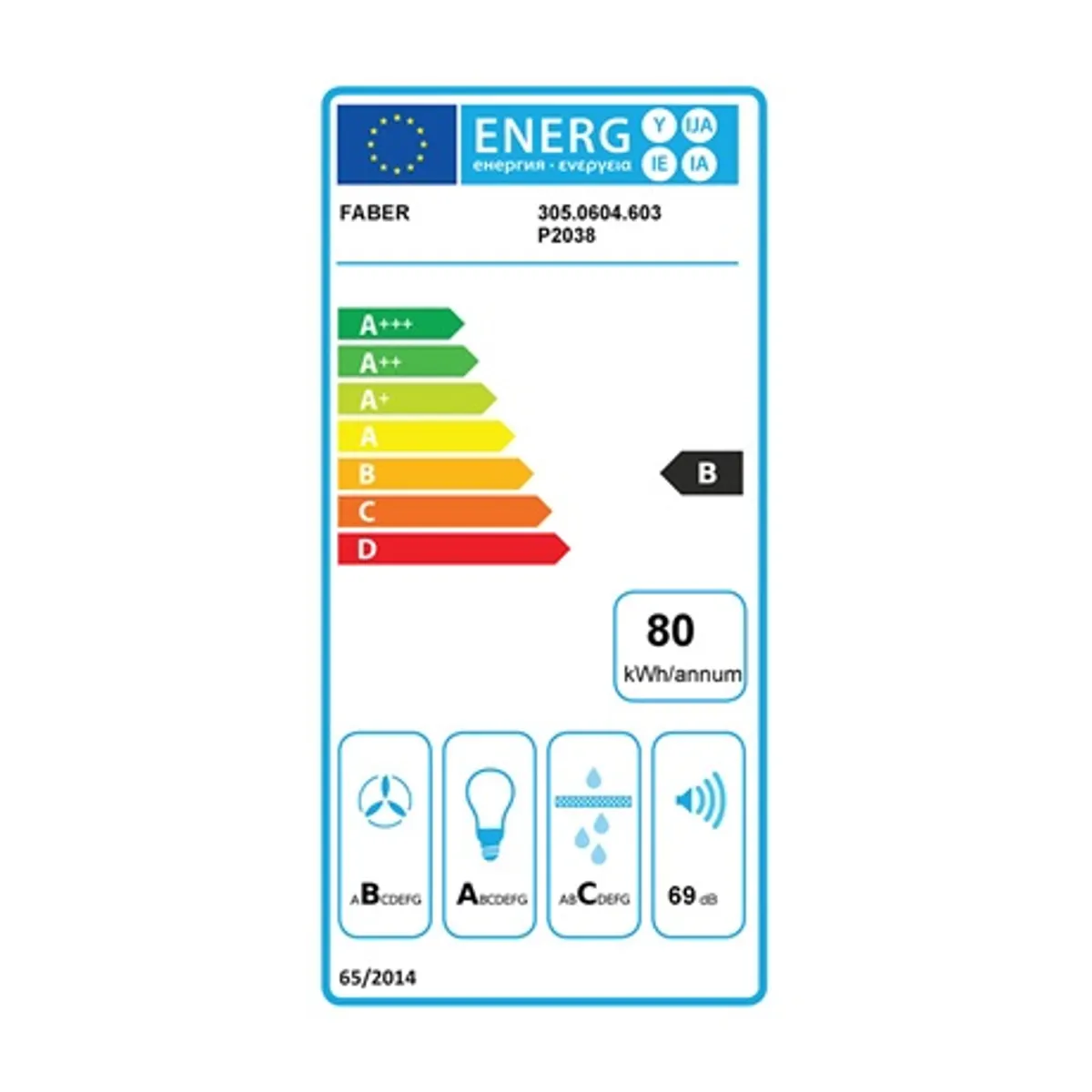 Faber INKA LUX SMART EV8 LED X A52 Páraelszívó beépíthető 520 mm szélesség, B energia, elektromos vezérlés, 2x LED kapacitás 300–690 m3h #4