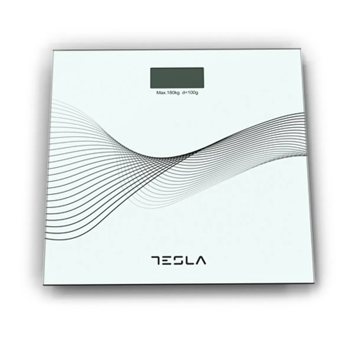 Tesla BS103W fehér személymérleg 180 kg, edzett üveg 6 mm, kg és lb, adatzár funkció, automatikus kikapcsolás #1