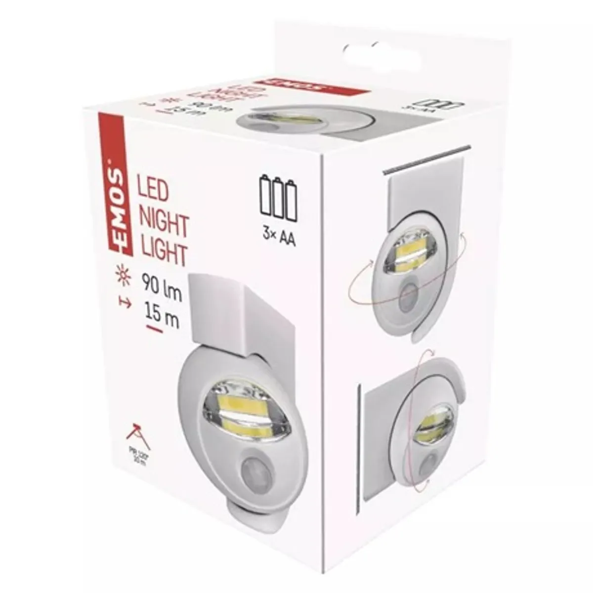 Emos P3311 COB LED mozgásérzékelős éjjeli fény 3xAA forgatható 360 fok fotoszenzor 10 m 120 fok 25 s #5