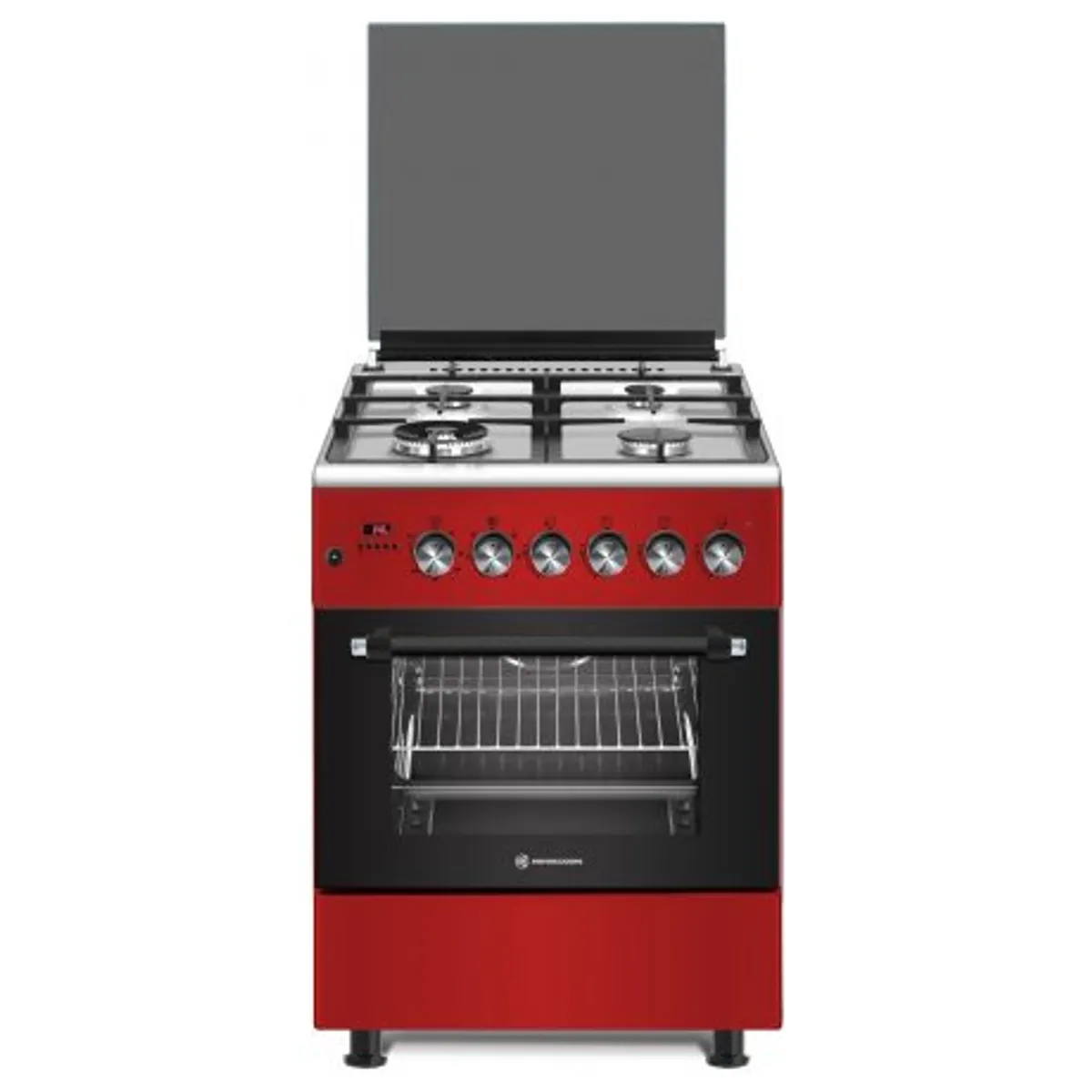 Novacook F6TS40E6 RD Tűzhely kombinált 3-1 gázégő, 56 l sütőtér, felül gáz, alul elektromos sütő légkeverés, Meggypiros, 600x600x870 mm #1